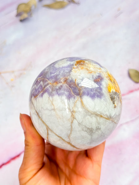 Chevron Amethyst Sphere