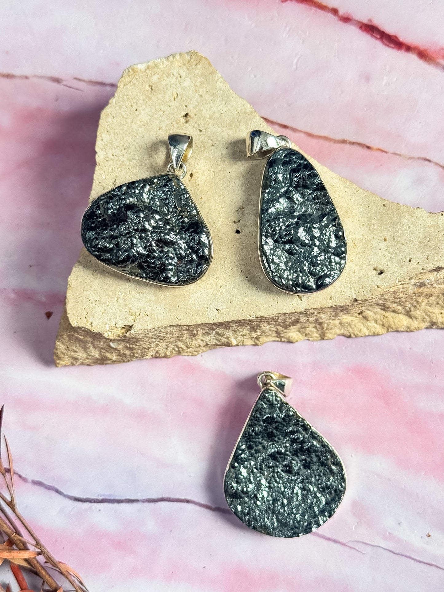 Blister Hematite Pendants