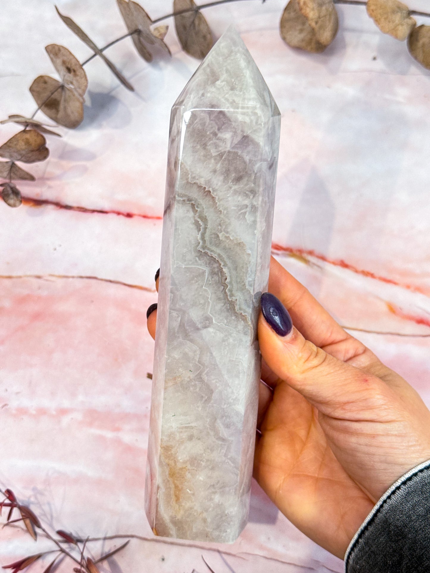 Amethyst and Crazy Lace Agate Tower