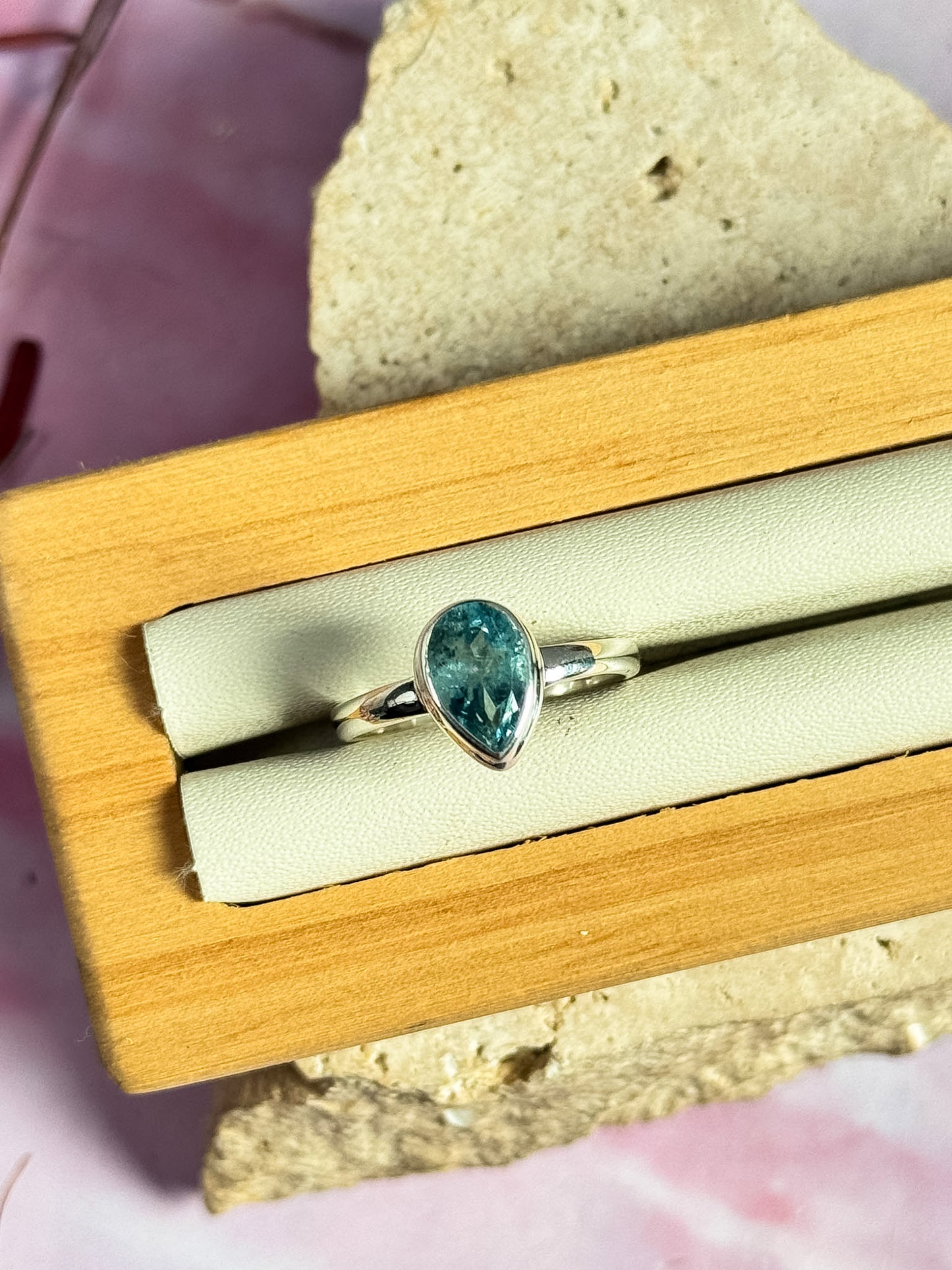 Faceted Aquamarine Rings
