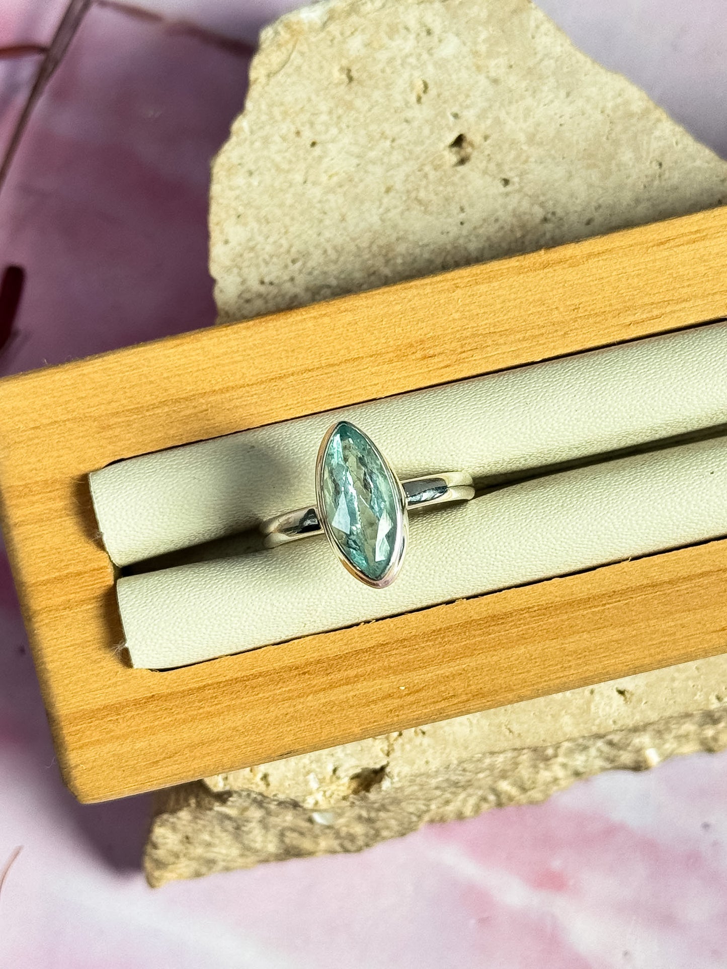 Faceted Aquamarine Rings