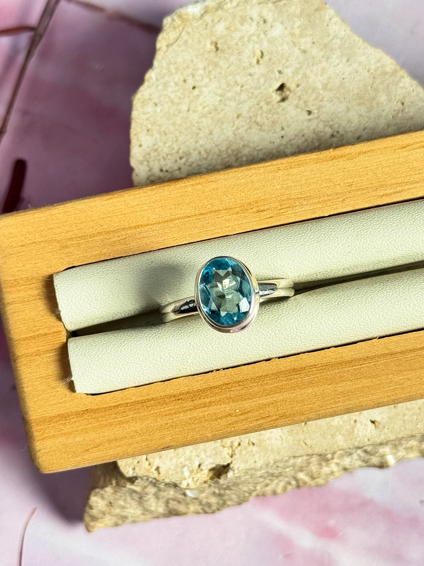 Faceted Aquamarine Rings