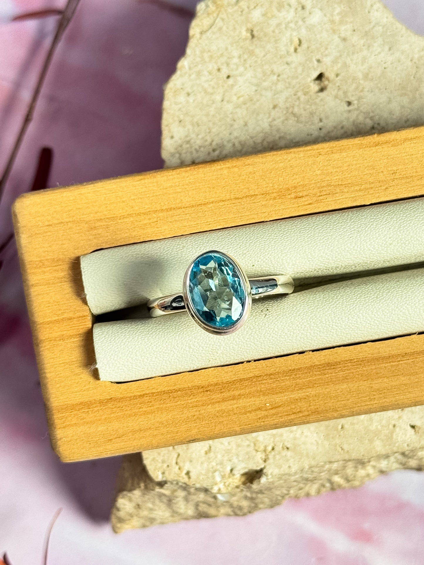 Faceted Aquamarine Rings