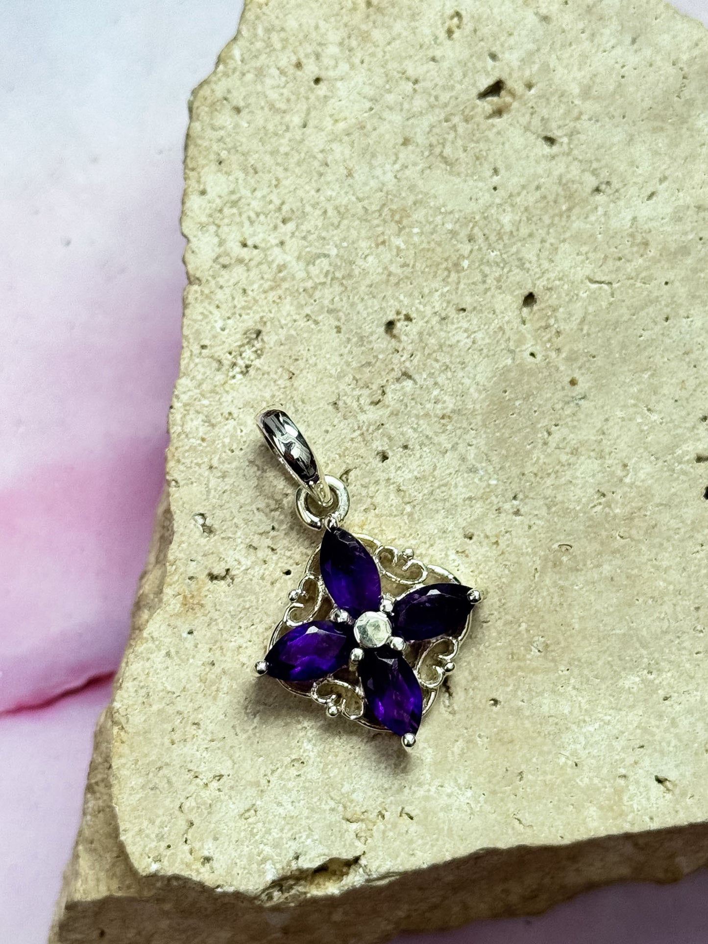 Faceted Amethyst Pendants