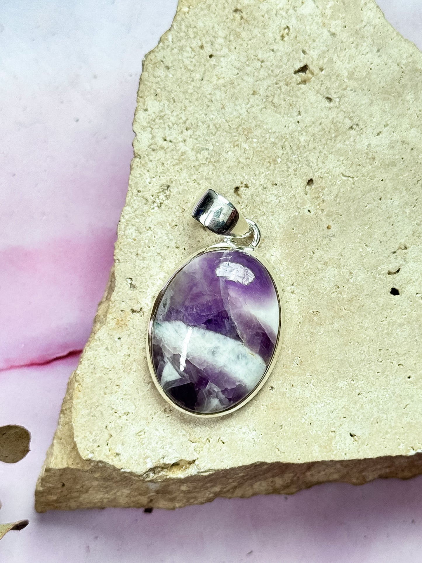 Chevron Amethyst Pendants