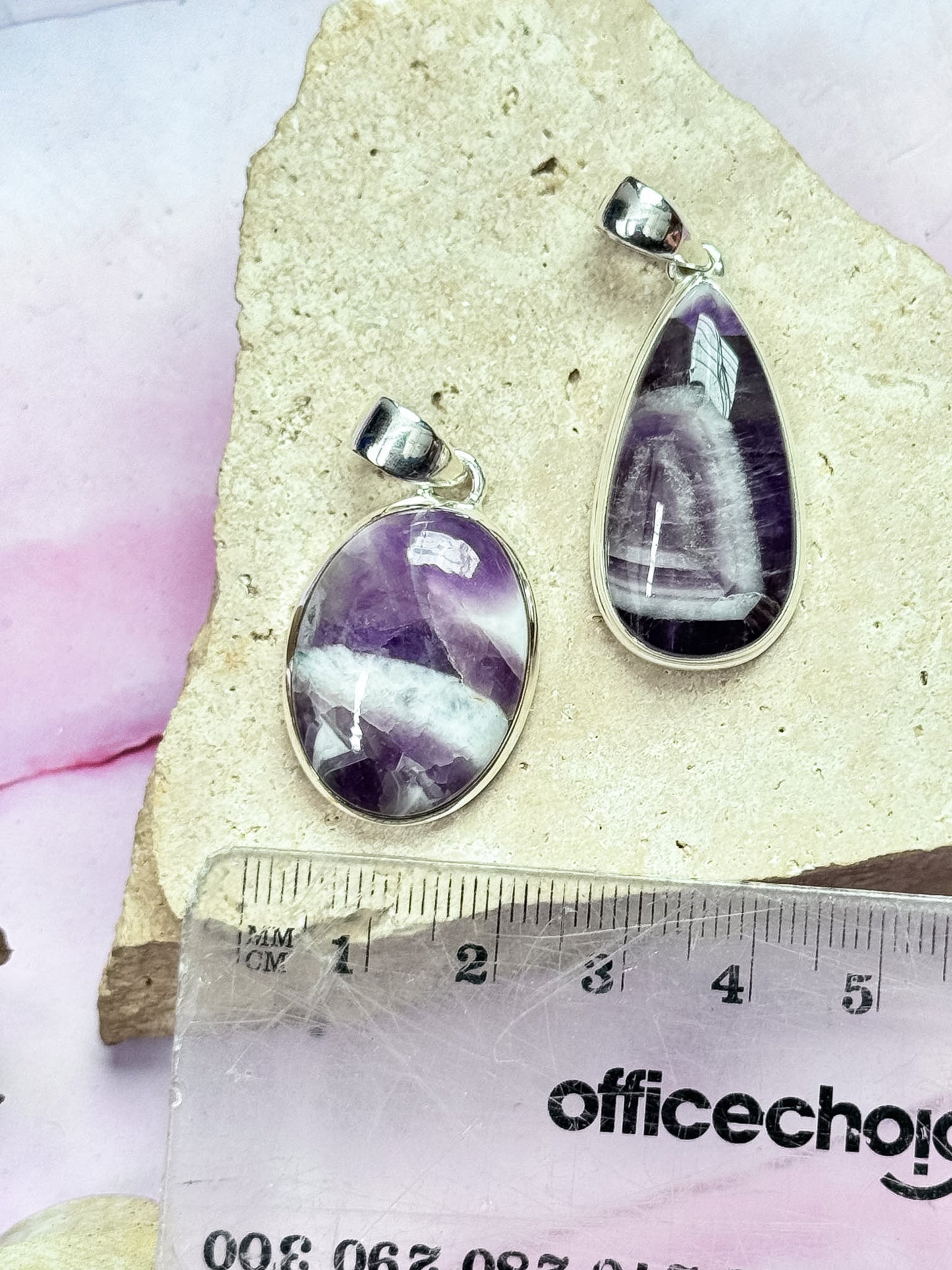 Chevron Amethyst Pendants