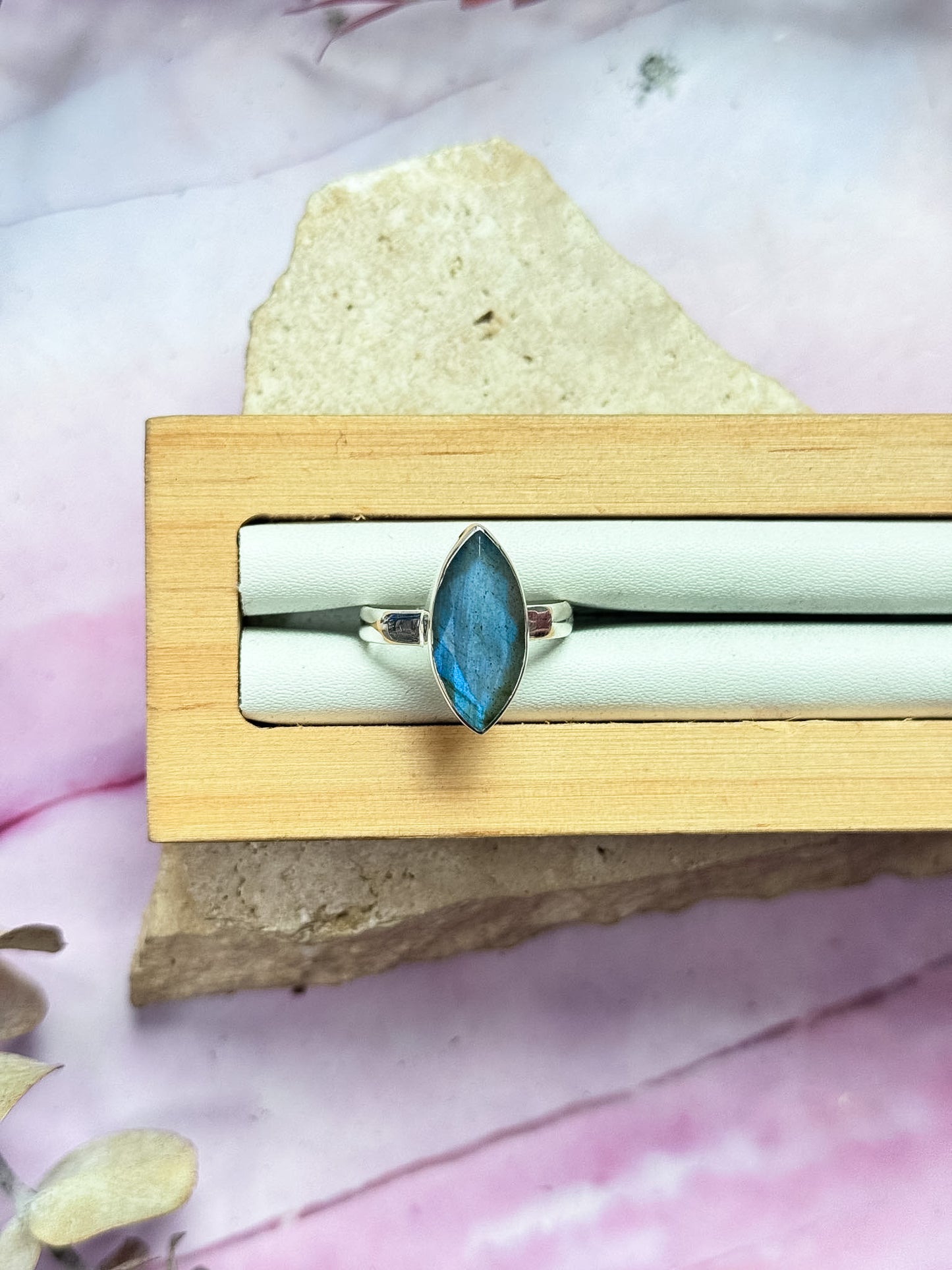 Faceted Labradorite Ring - Size 7