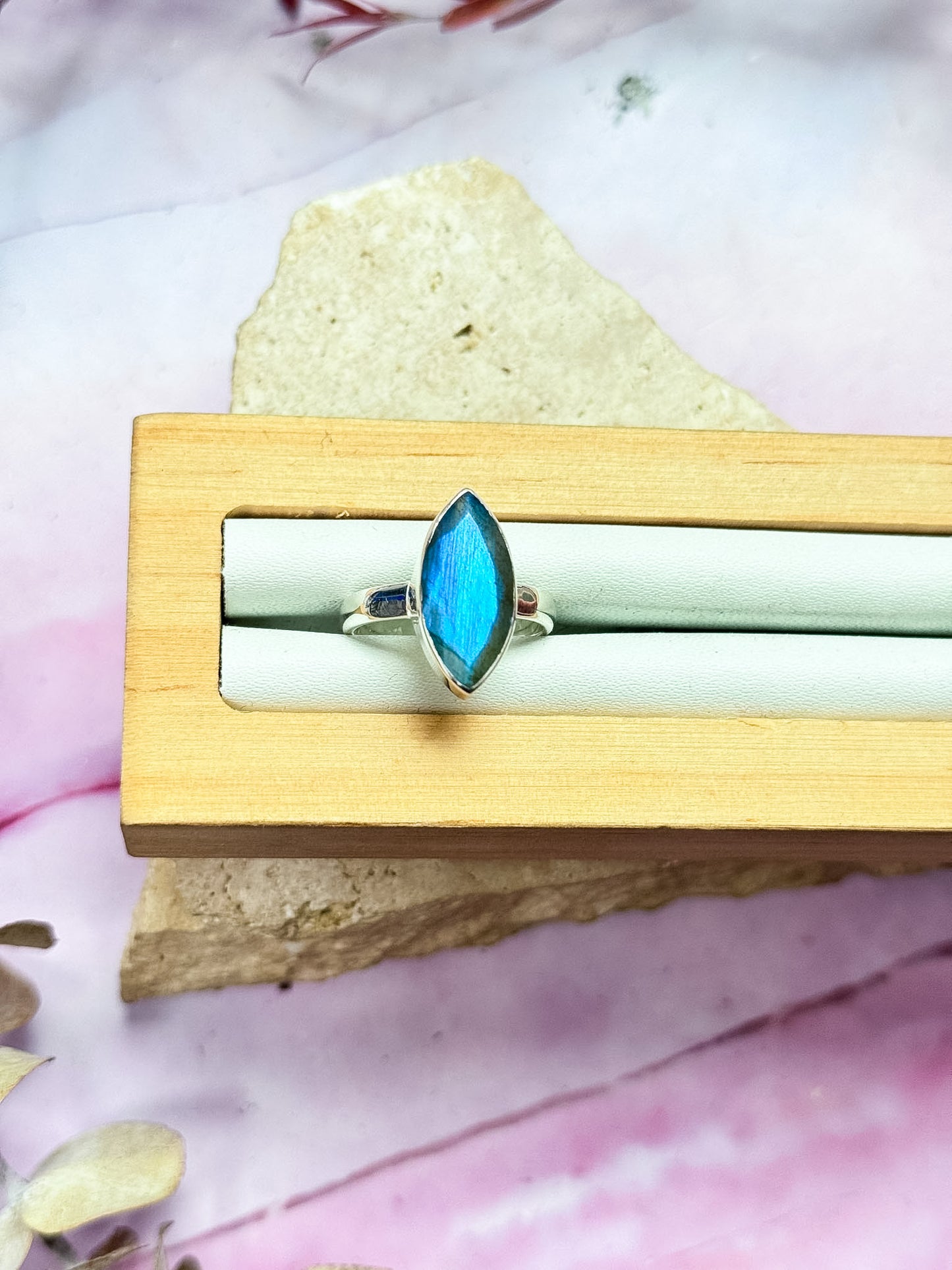 Faceted Labradorite Ring - Size 7
