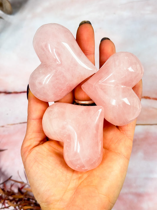 Rose Quartz Puffy Hearts