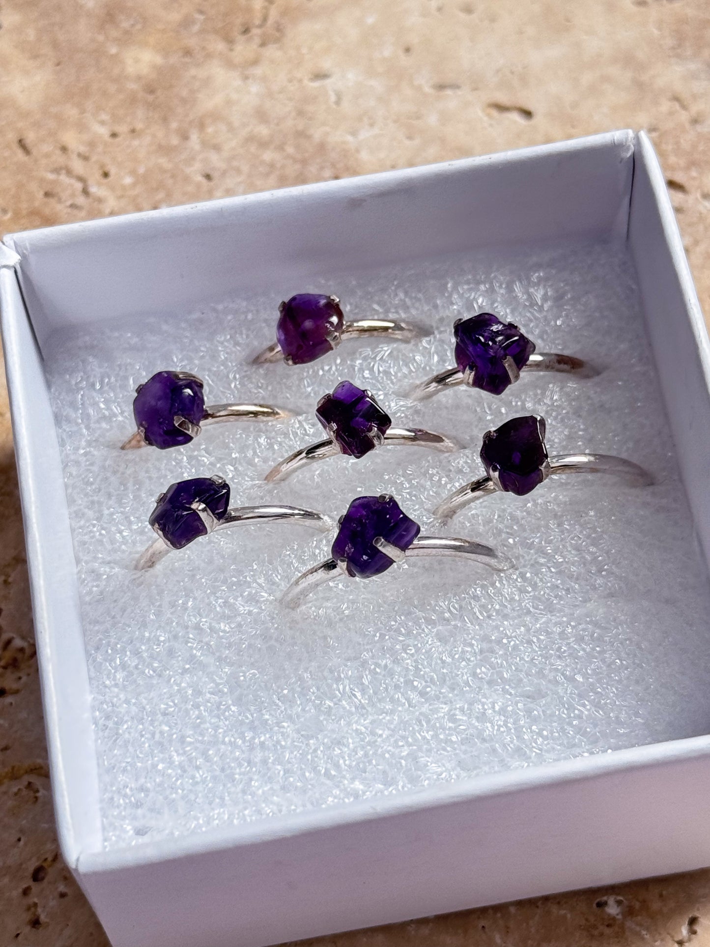 Amethyst Rough Rings
