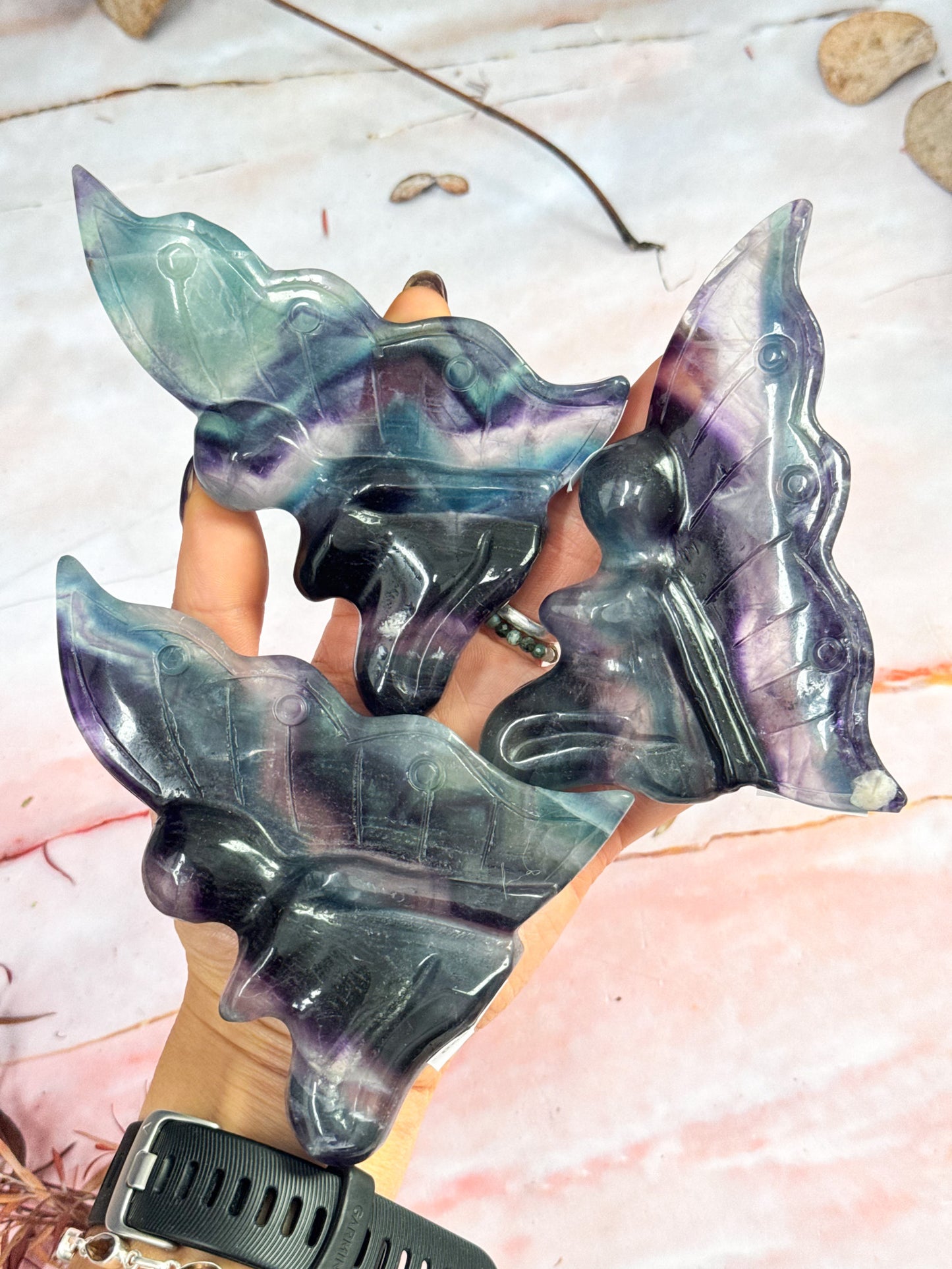 Fluorite Fairy Carvings