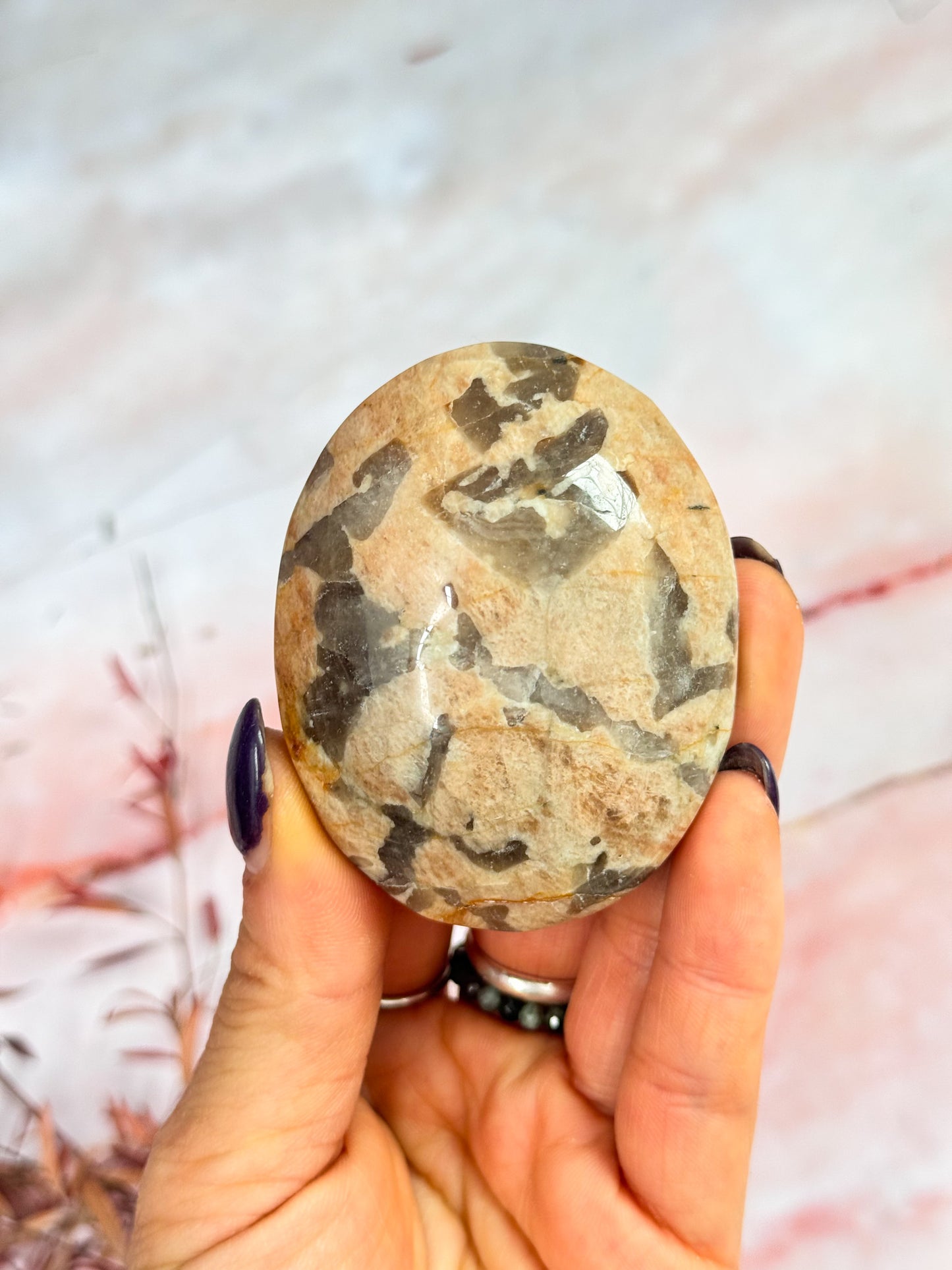 Zebradorite Hearts and Palmstones