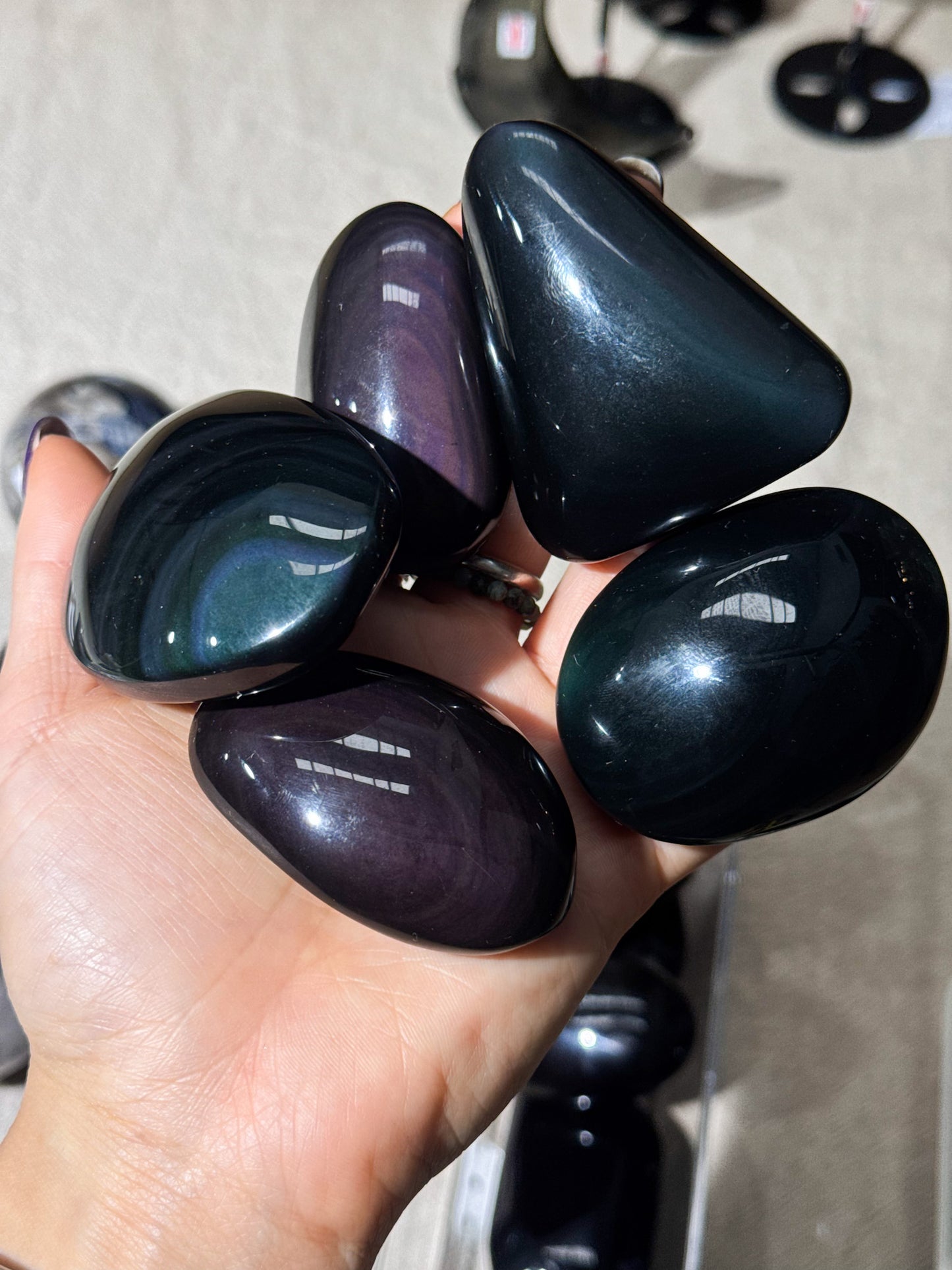 Rainbow Obsidian Palmstones
