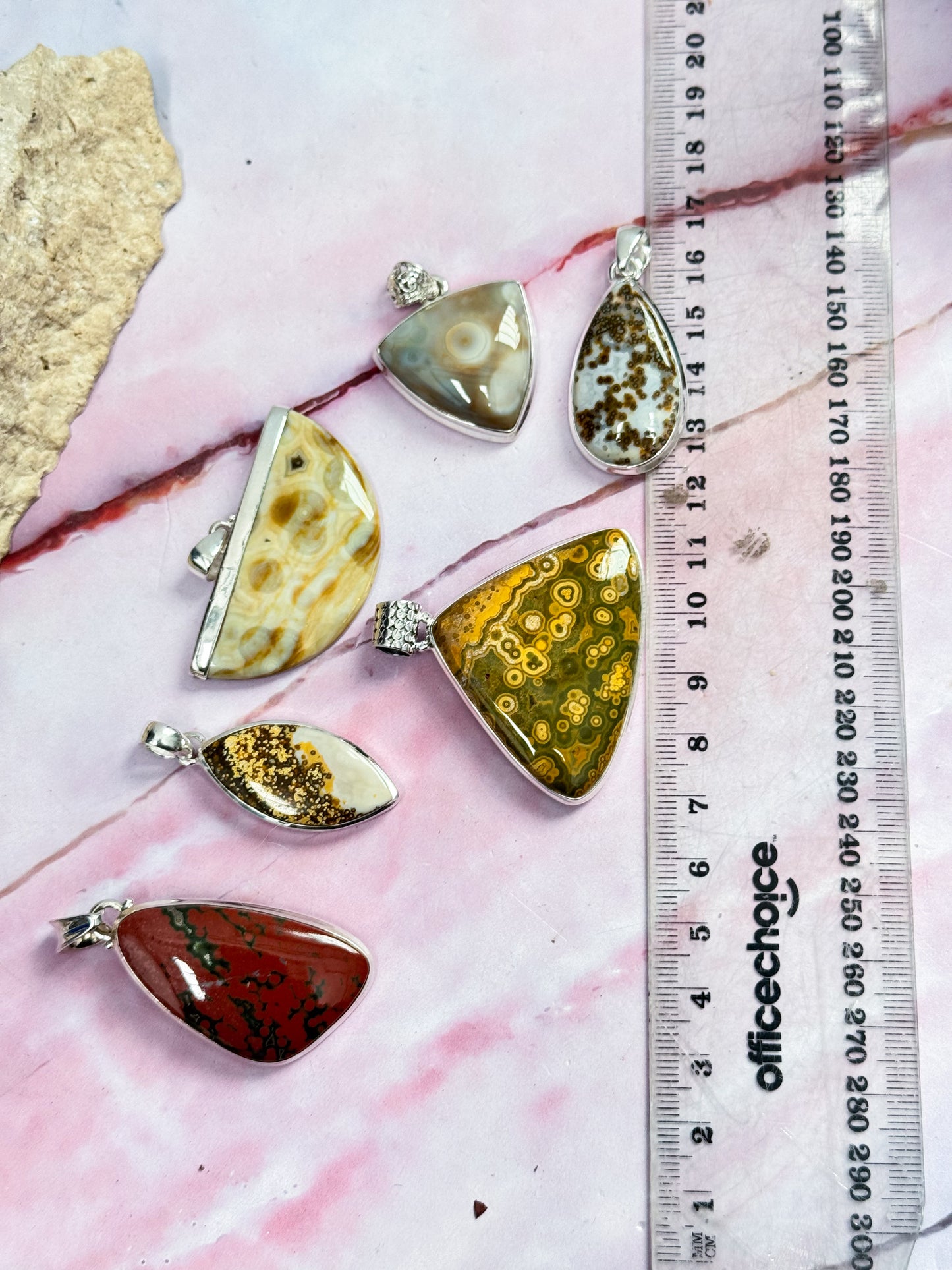 Orbicular Ocean Jasper Pendants