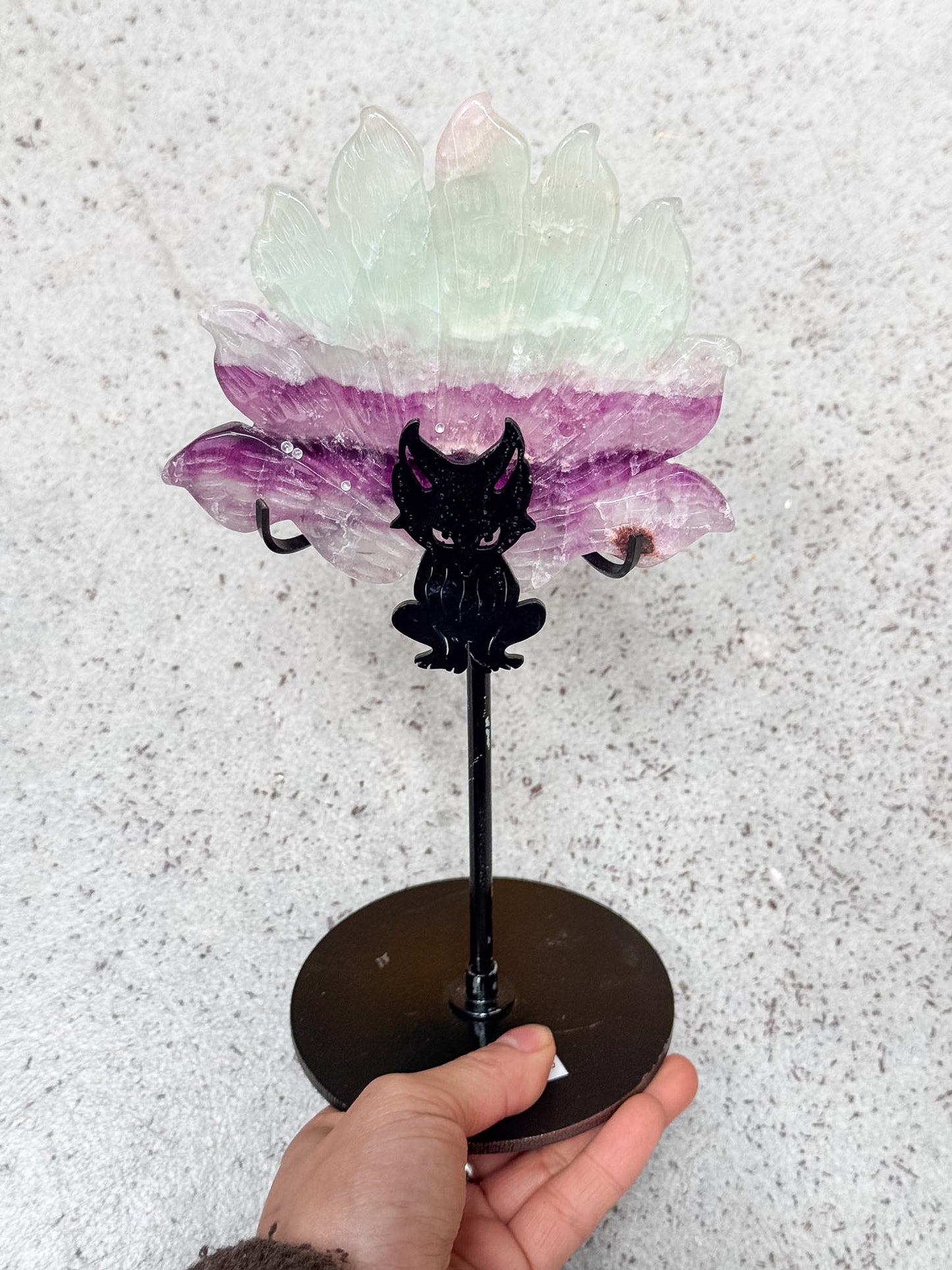Fluorite Kitsune on Stand