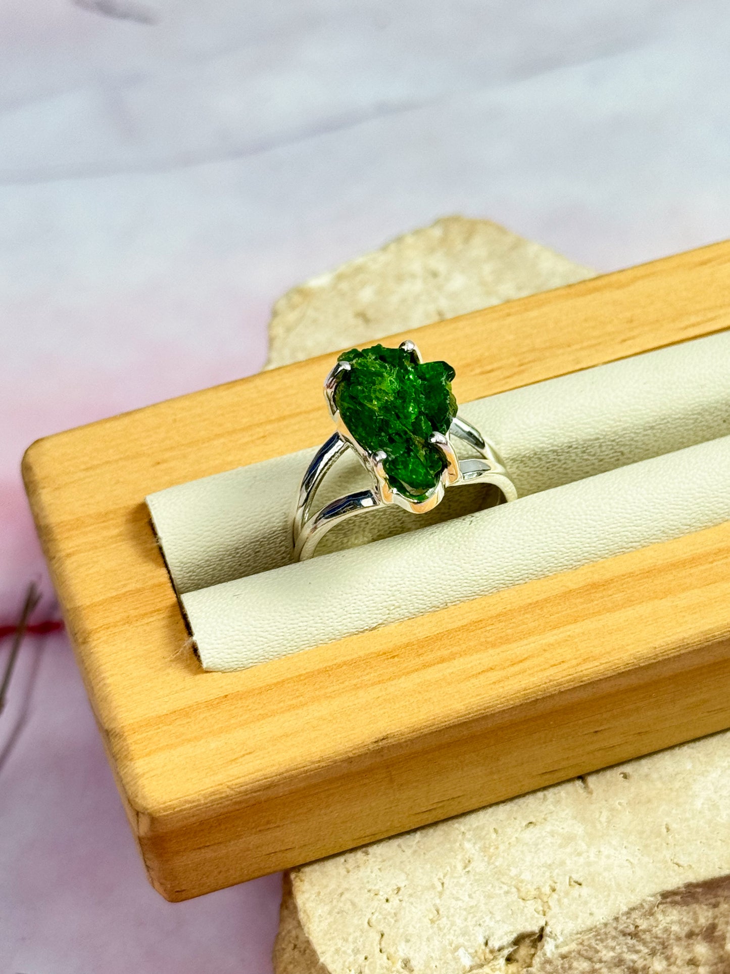 Chrome Diopside Ring - Size 6