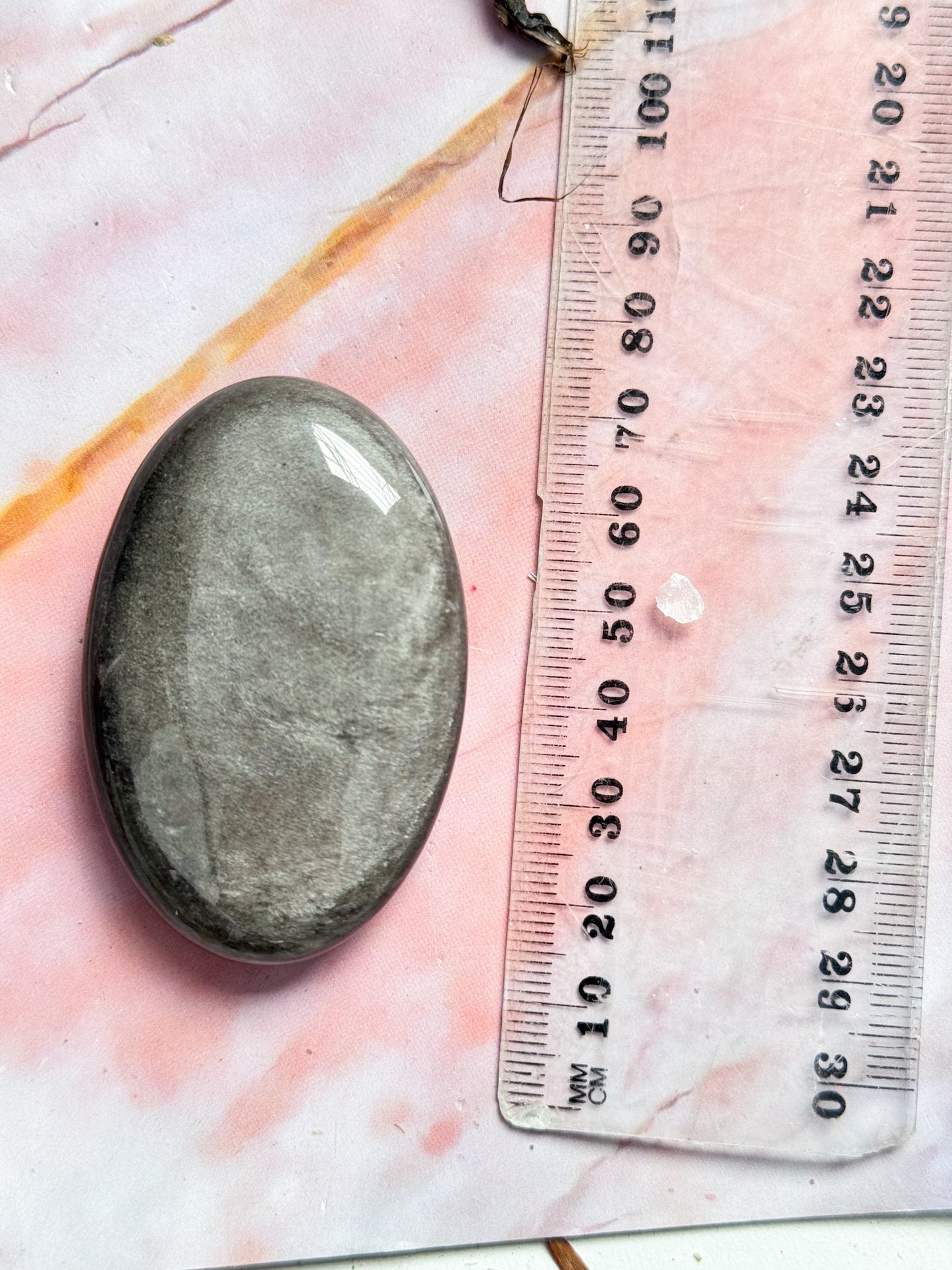 Silver Sheen Obsidian Palmstone
