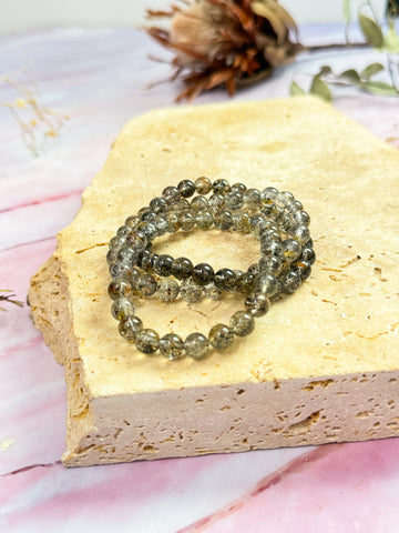 Black Mica in Quartz Bracelet