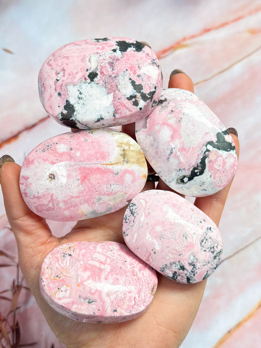 Pink Peruvian Rhodonite Palmstones