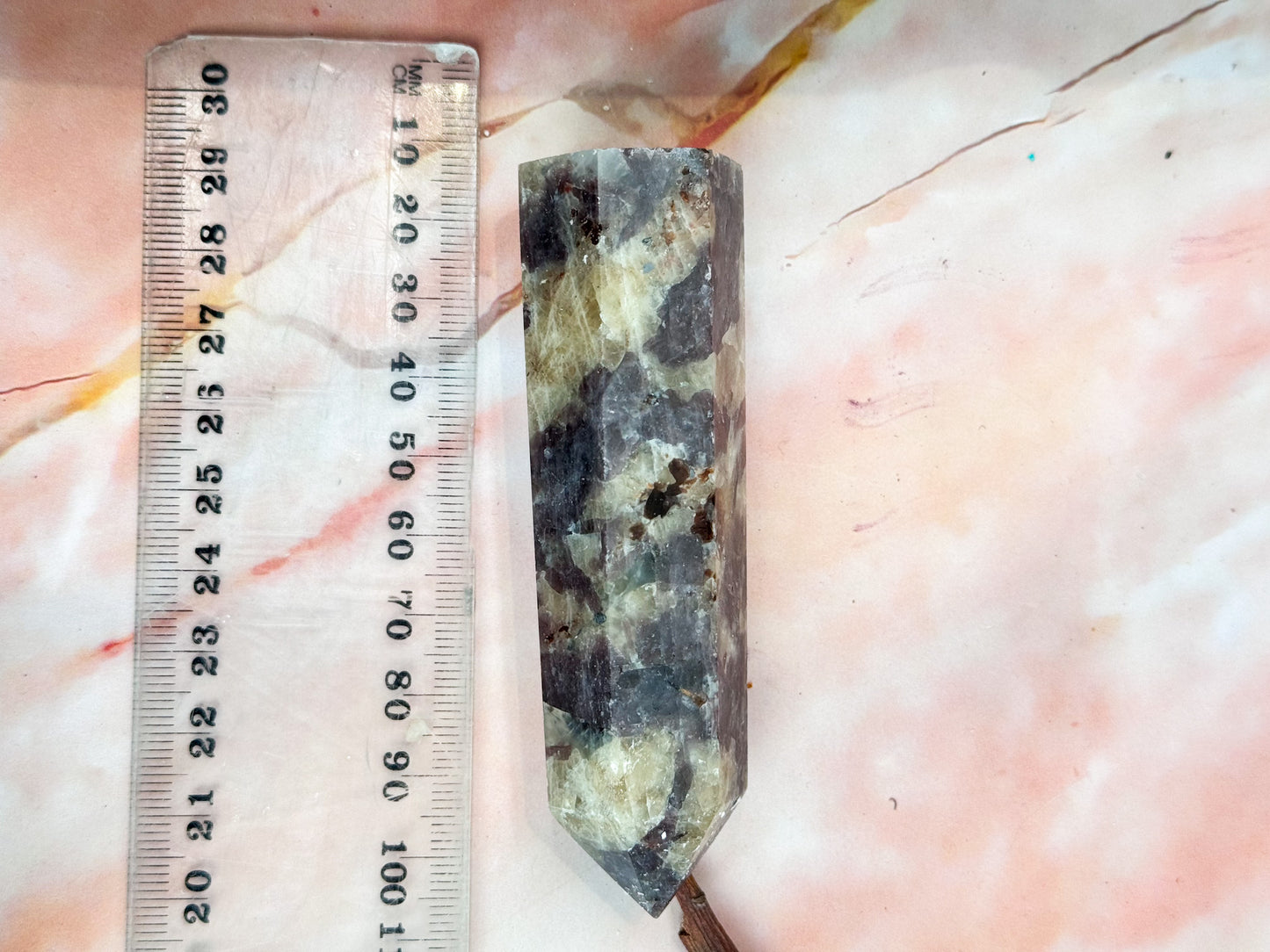 Lepidolite with UV Reactive Calcite Points