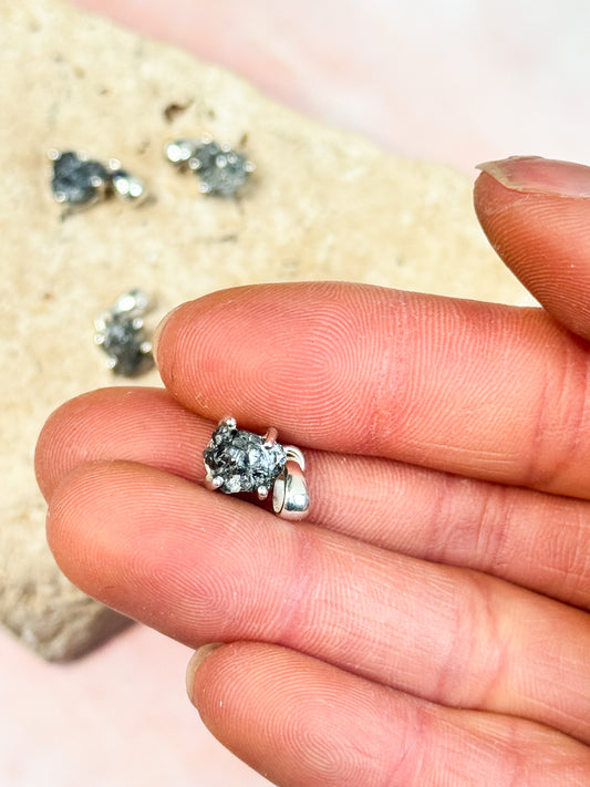 Rough Grey Dainty Diamond Pendants