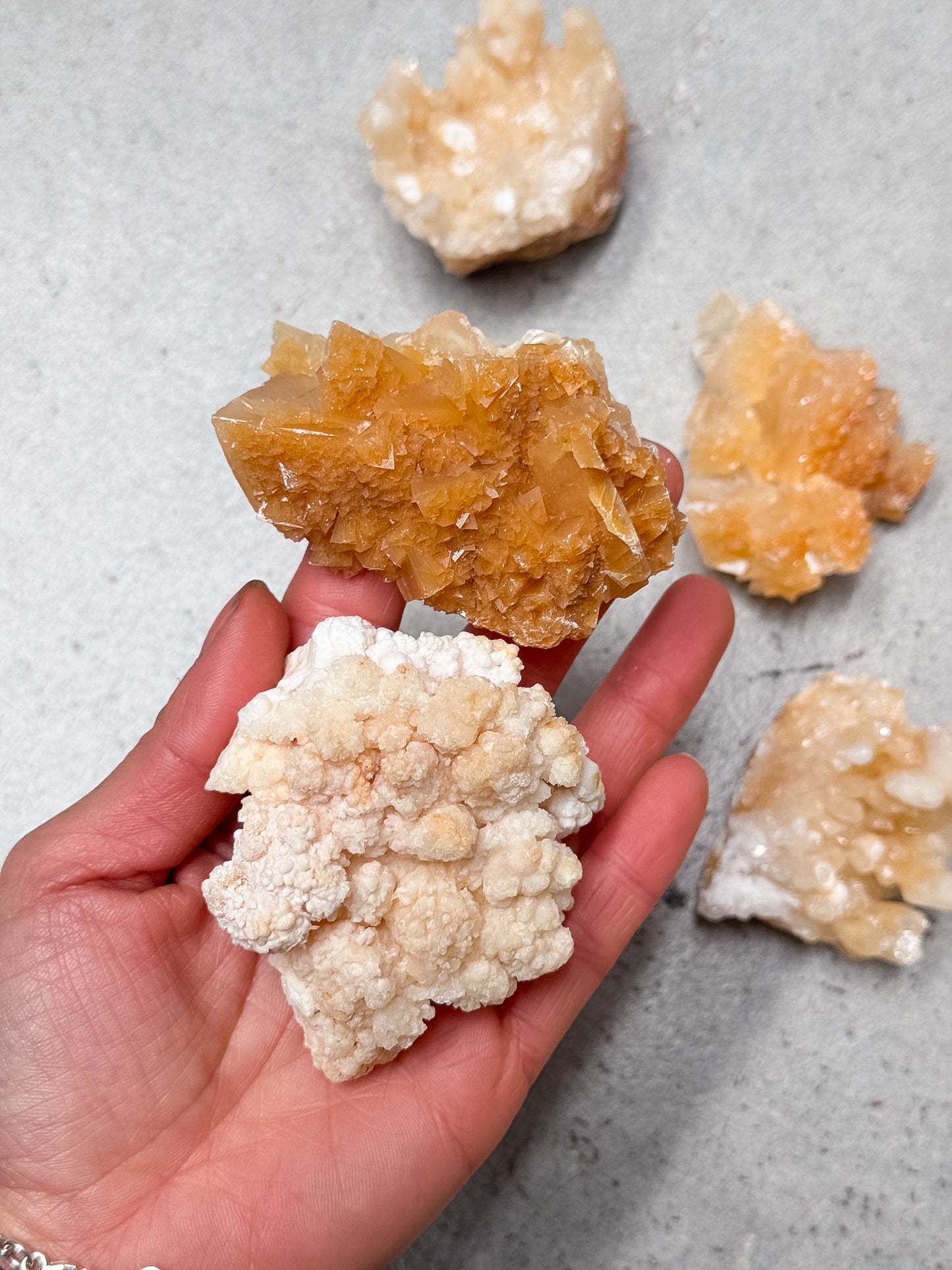 Cave Calcite and Aragonite Clusters