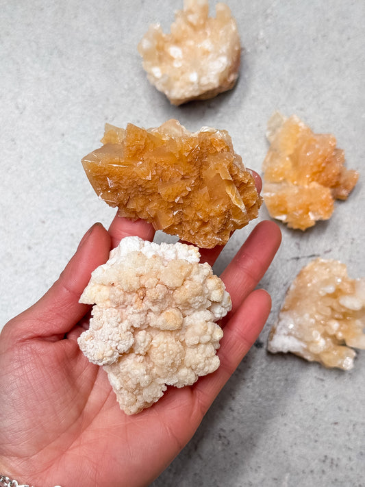 Cave Calcite and Aragonite Clusters