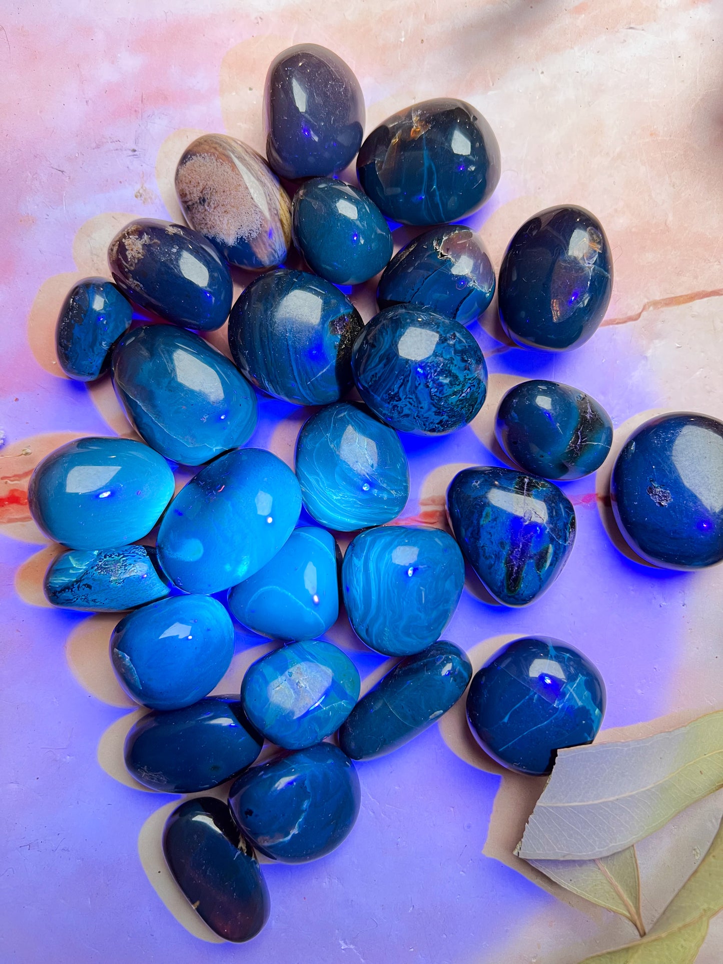 Blue Amber Tumbles