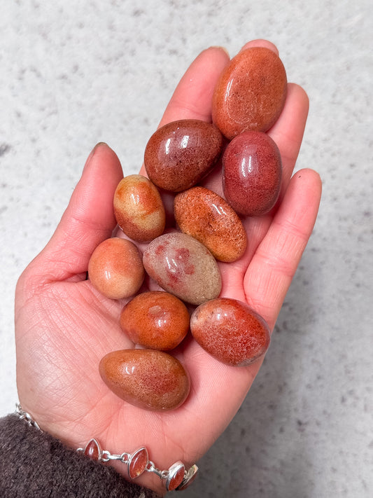 Red Garden Quartz Tumbles