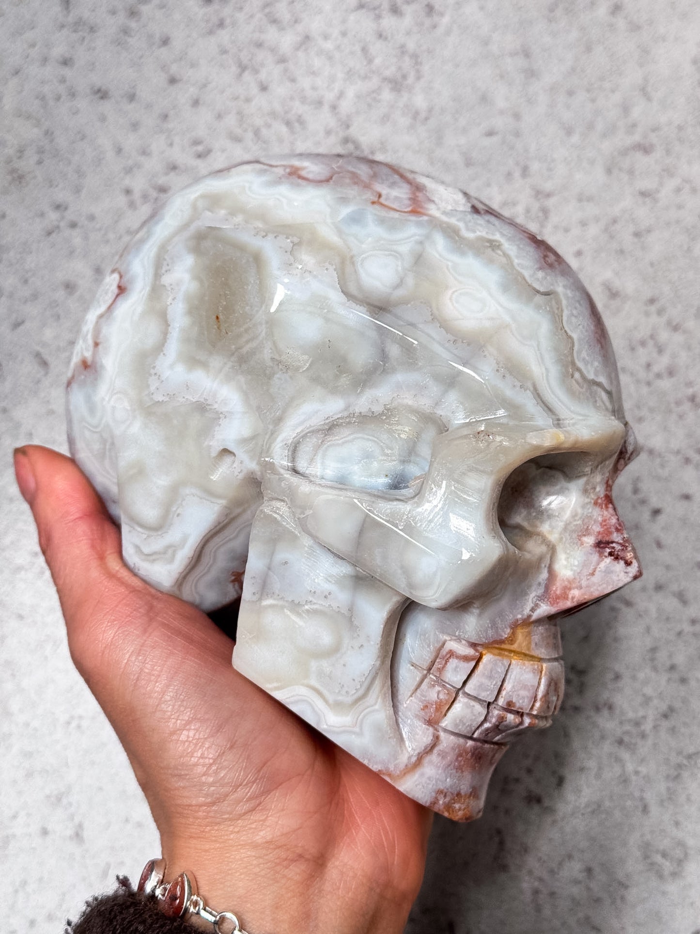 Crazy Lace Agate Skull
