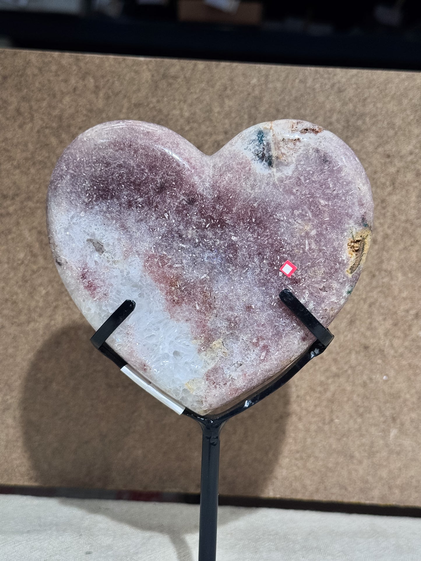 Pink Amethyst Heart on Stand