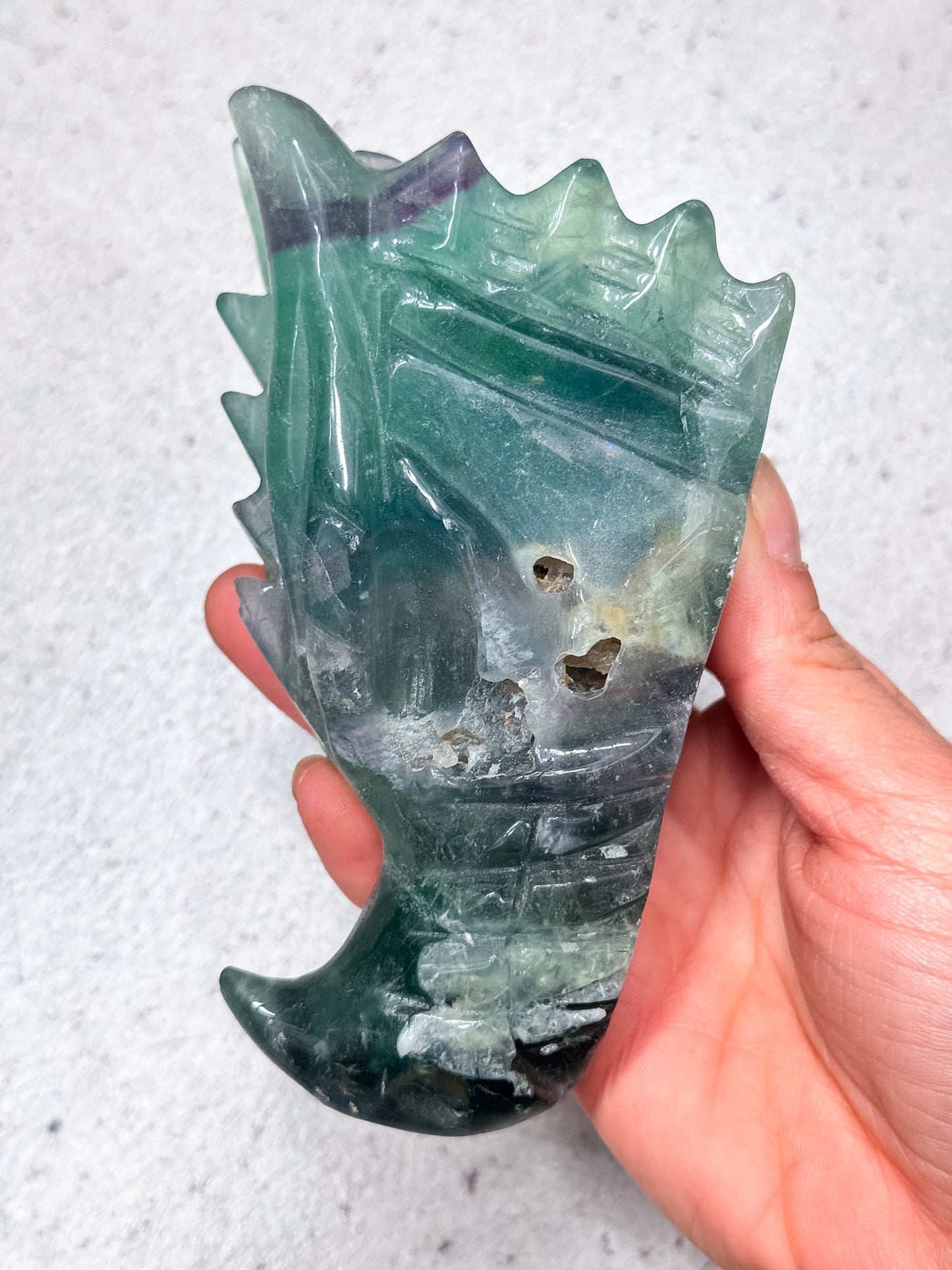 Green Fluorite Dragon Head