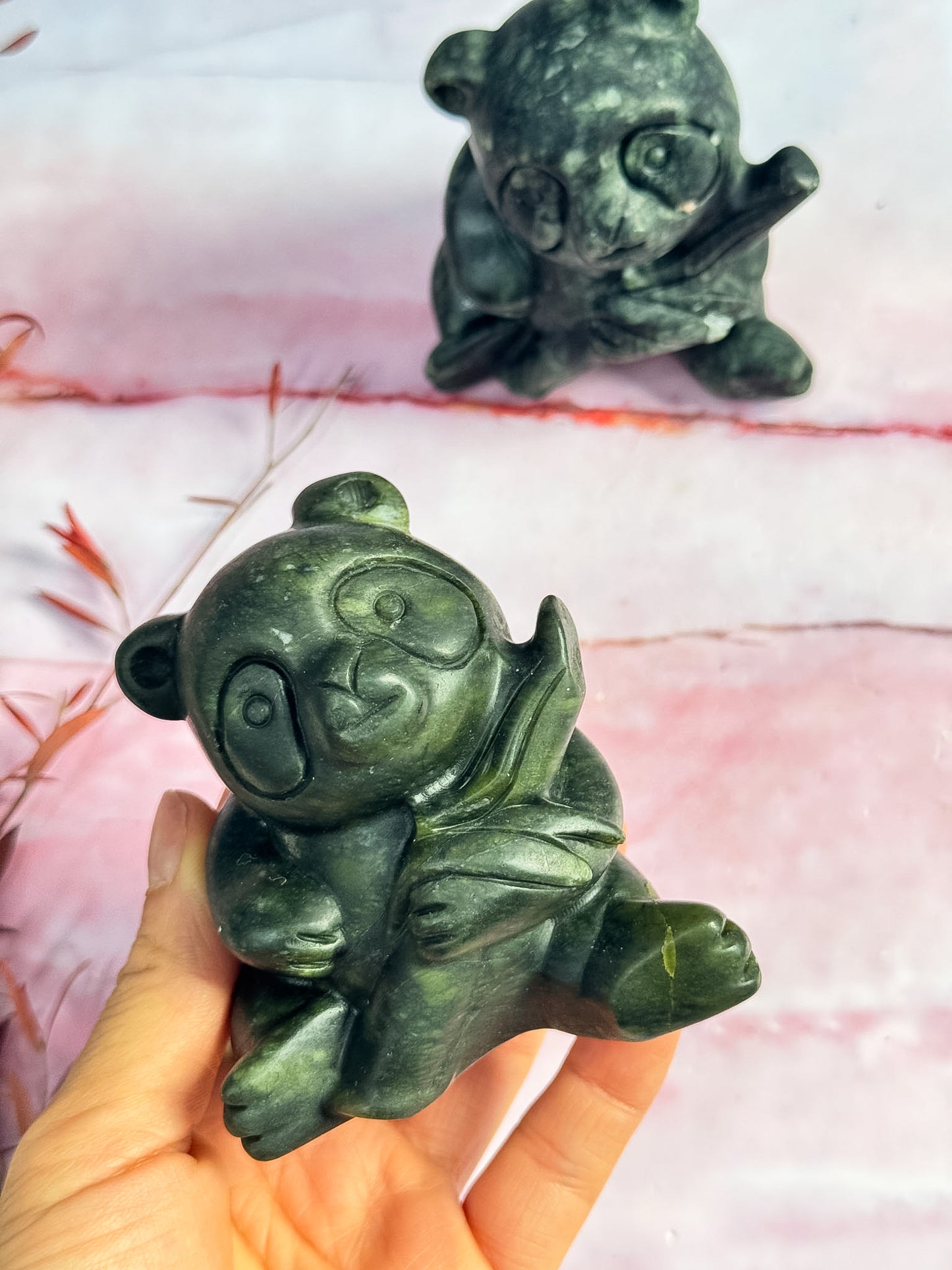 Serpentine Panda Carvings
