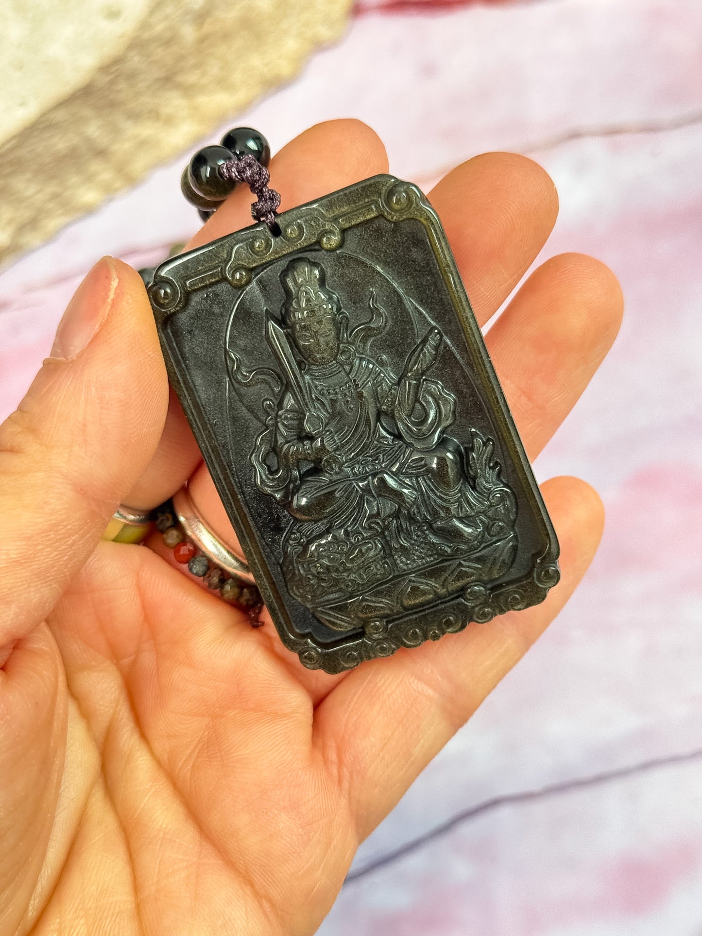 Gold Sheen Obsidian Deity Necklaces