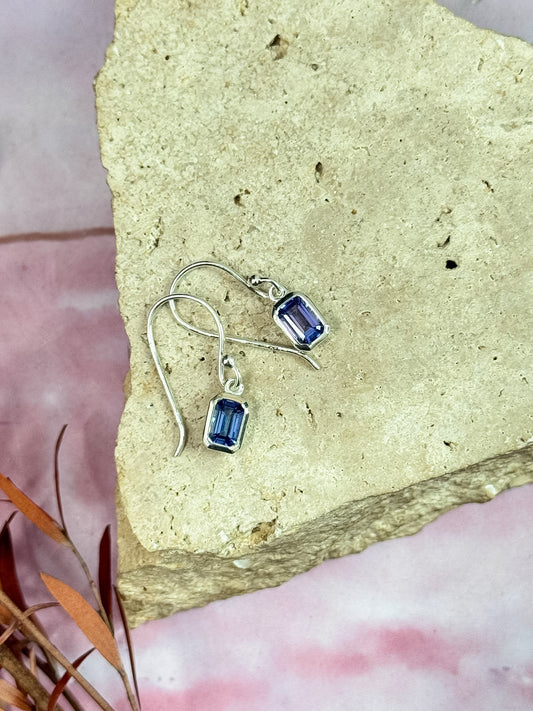 Rare Tanzanite Faceted Earrings