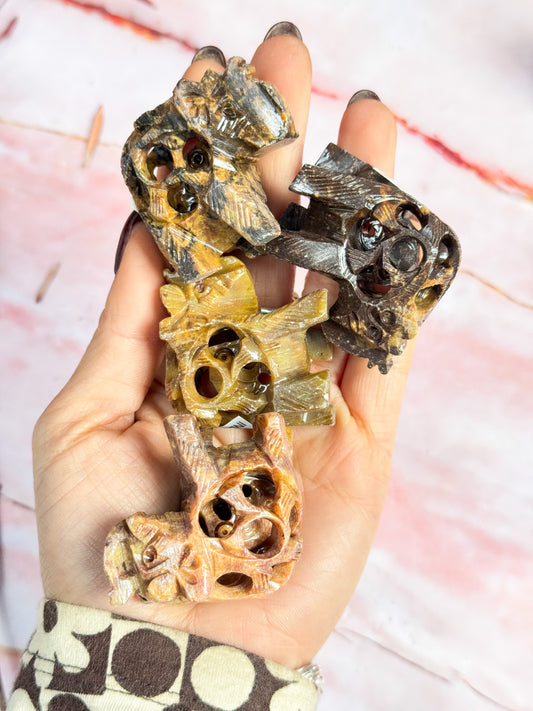 Soapstone Elephant Carvings