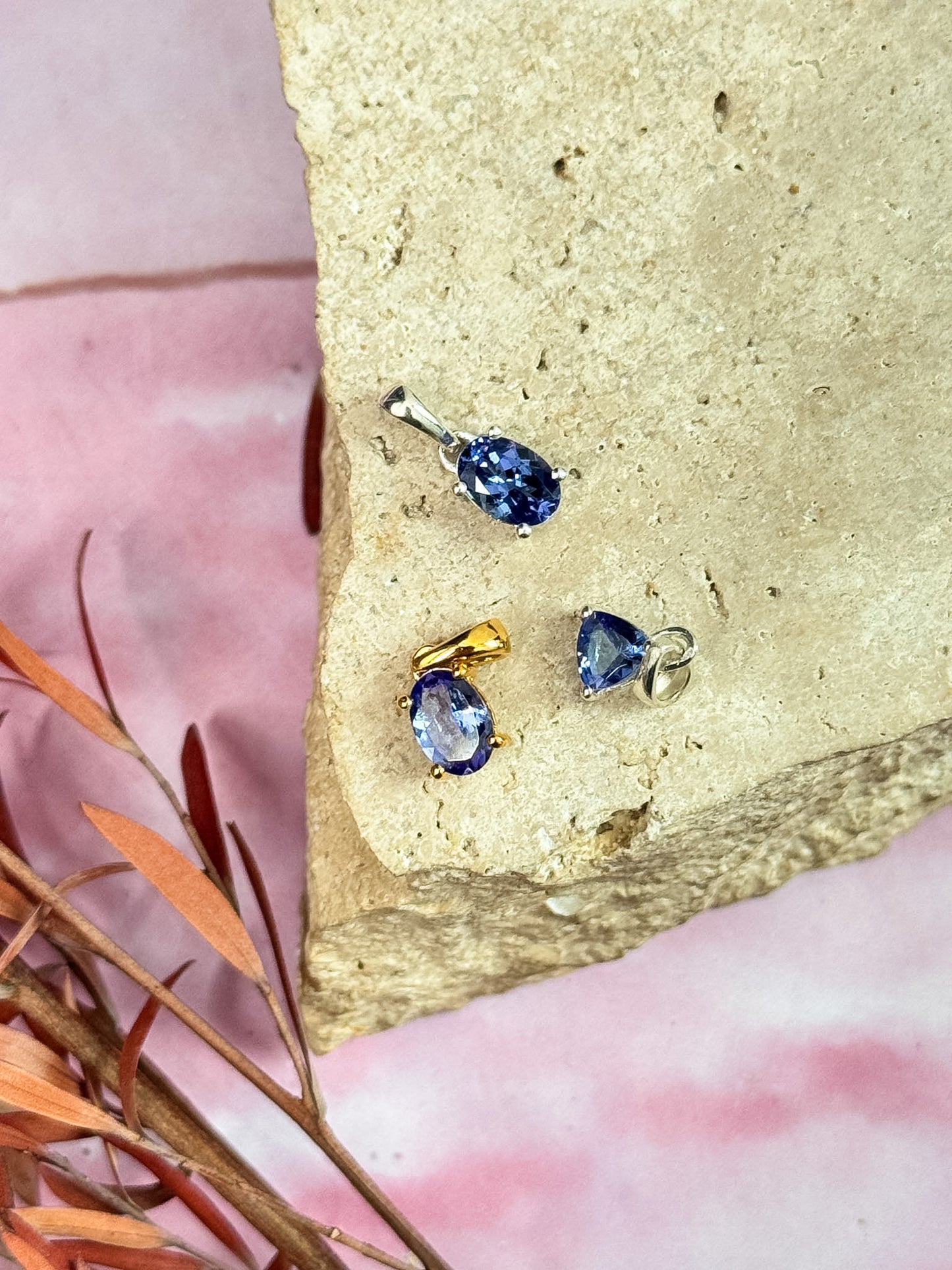 Rare Tanzanite Faceted Dainty Pendants