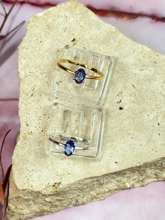 Rare Tanzanite Faceted Dainty Rings