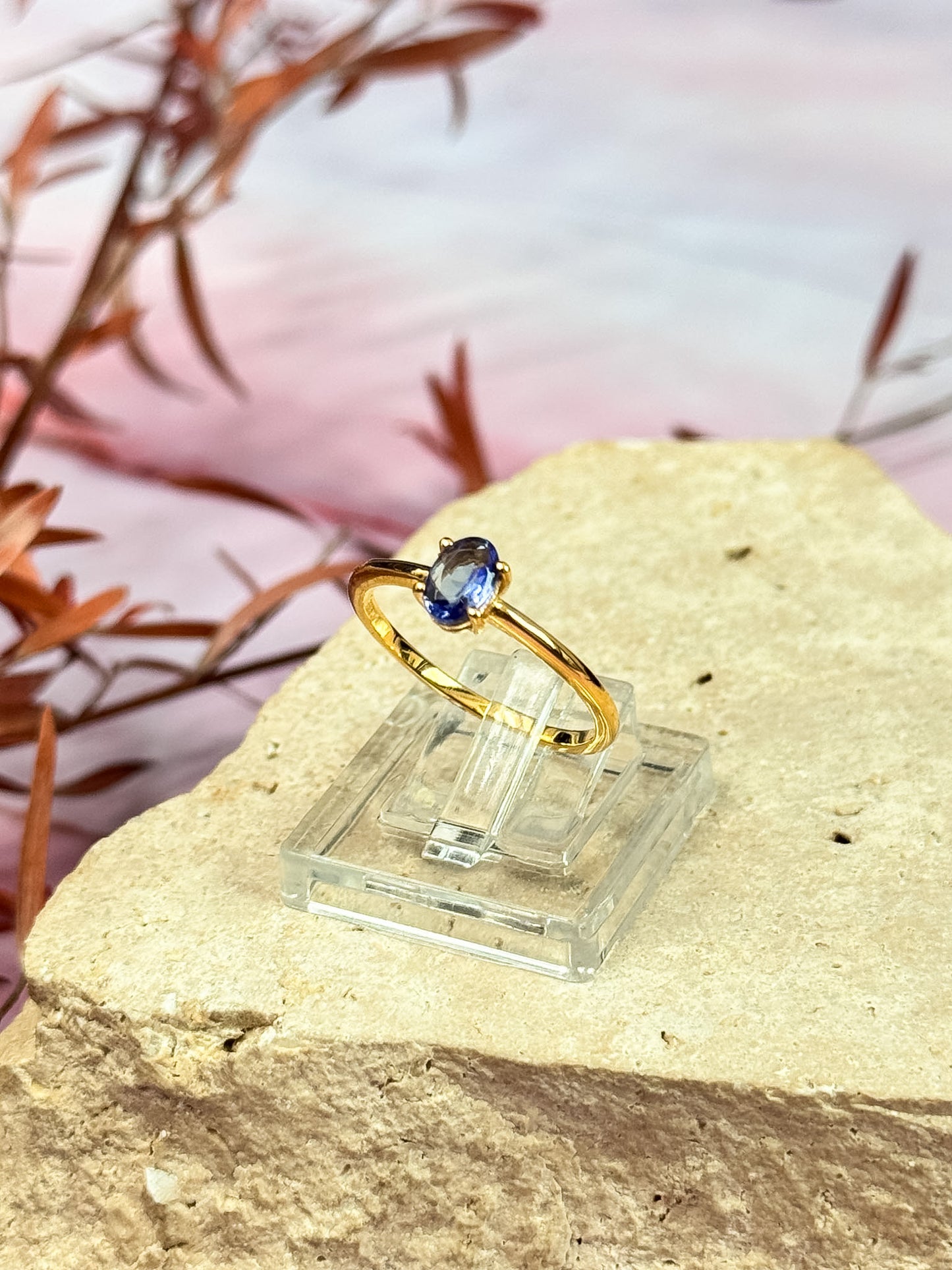 Rare Tanzanite Faceted Dainty Rings