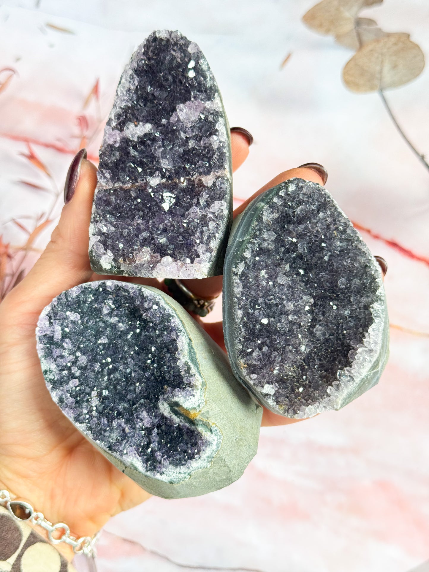 Black Amethyst Clusters