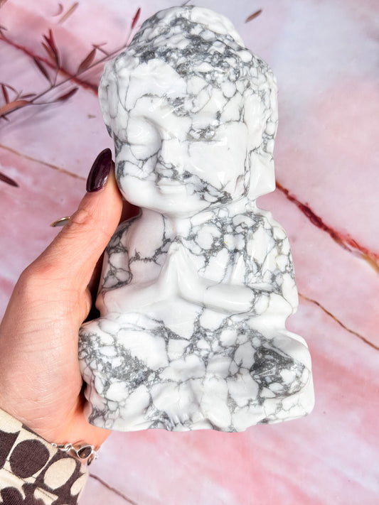 Howlite Buddha Carving