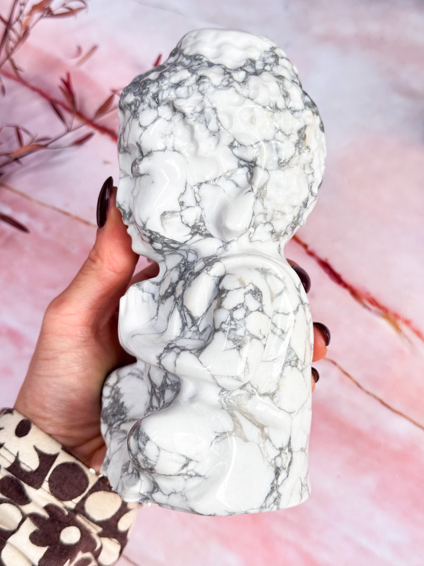 Howlite Buddha Carving