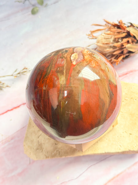 Large Petrified Wood Sphere