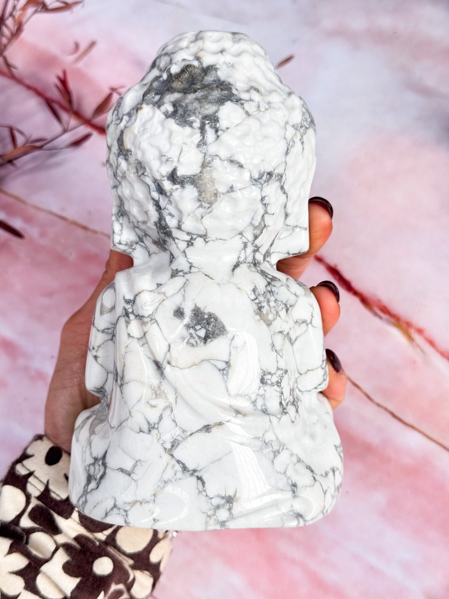 Howlite Buddha Carving