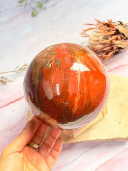 Large Petrified Wood Sphere