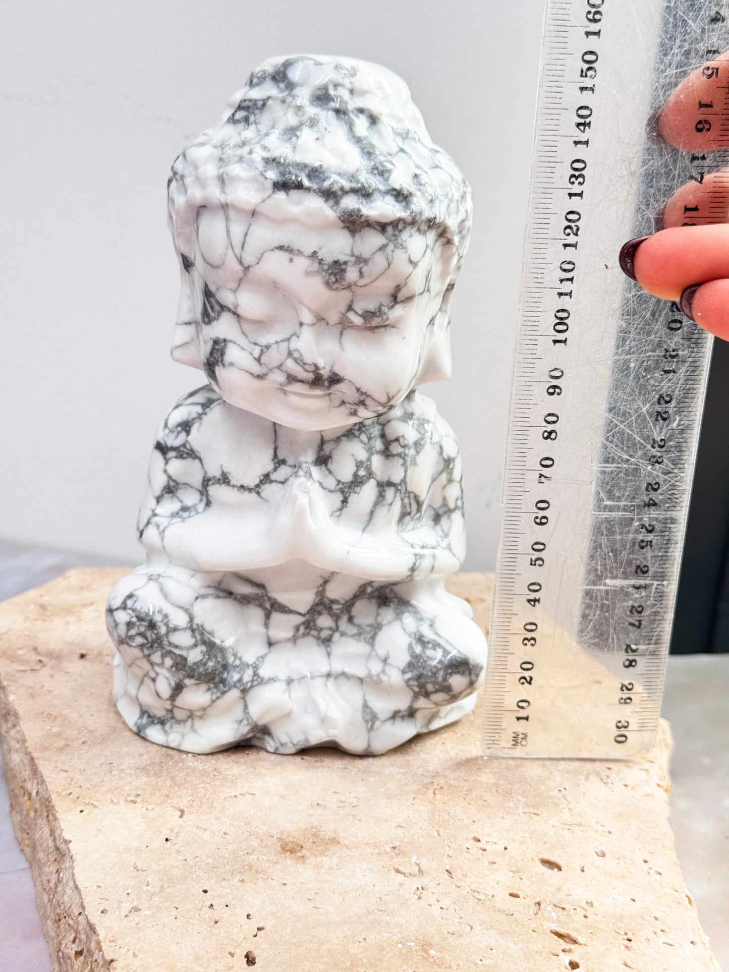 Howlite Buddha Carving
