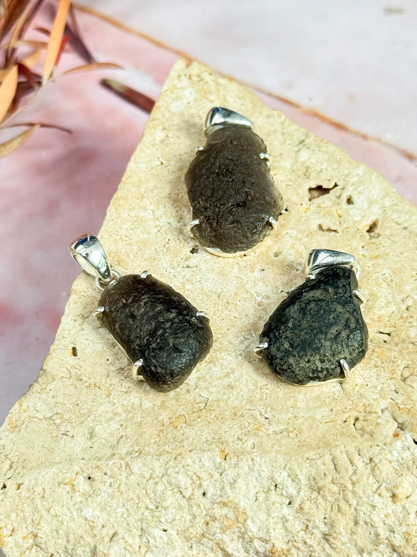 Saffordite 'Tektite' Pendants