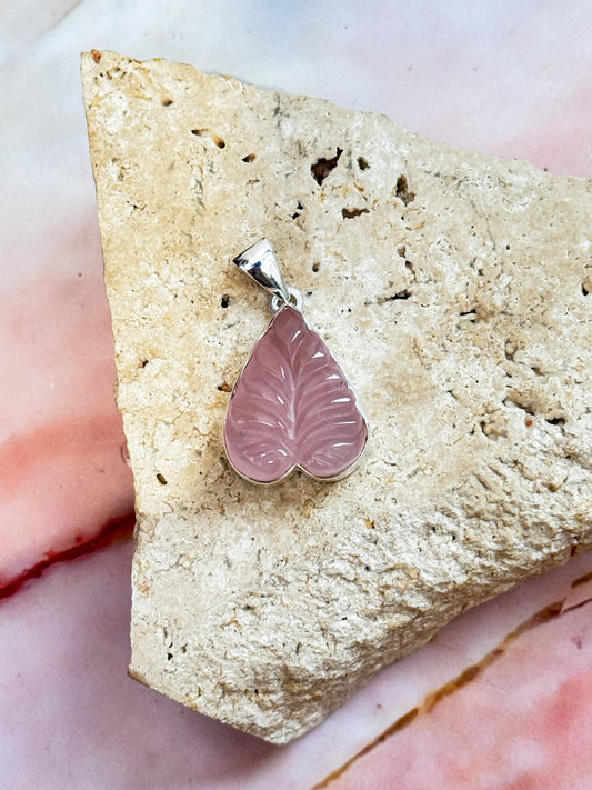 Rose Quartz Carved Pendants