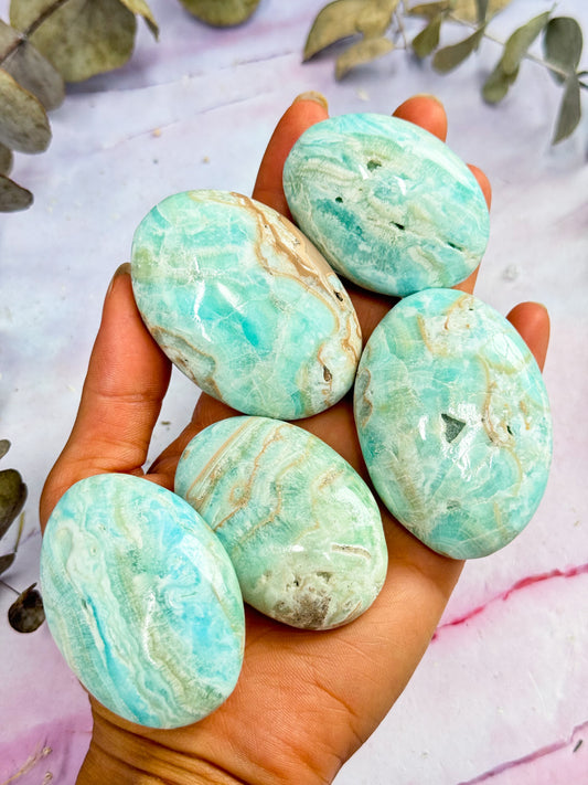Blue Aragonite Palmstones