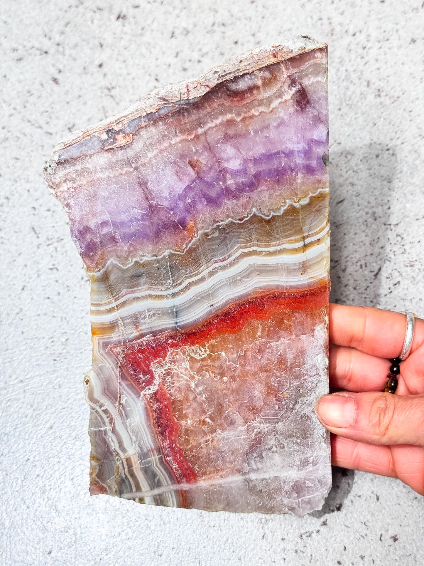 Amethyst with Crazy Lace Agate Slice
